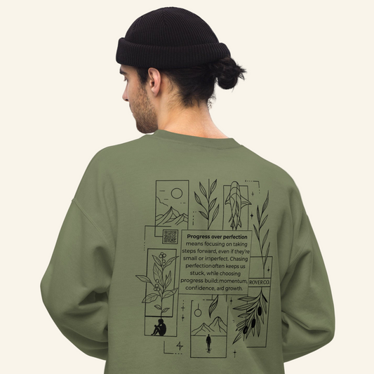 Progress over Perfection Unisex Sweatshirt | Mental Health Minimal Apparel