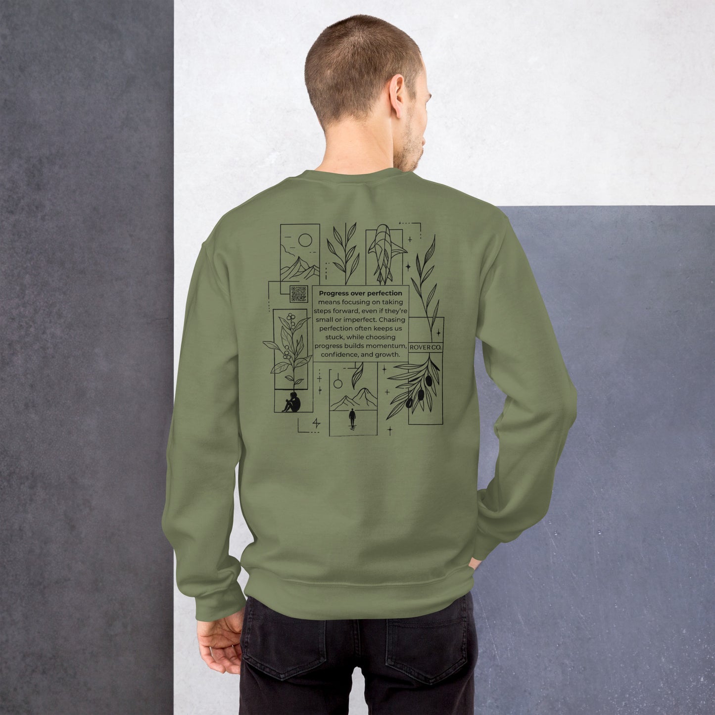 Progress over Perfection Unisex Sweatshirt | Mental Health Minimal Apparel