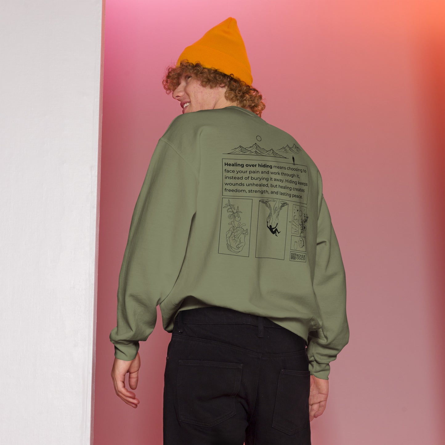 Healing over Hiding Unisex Sweatshirt | Mental Health Minimal Apparel