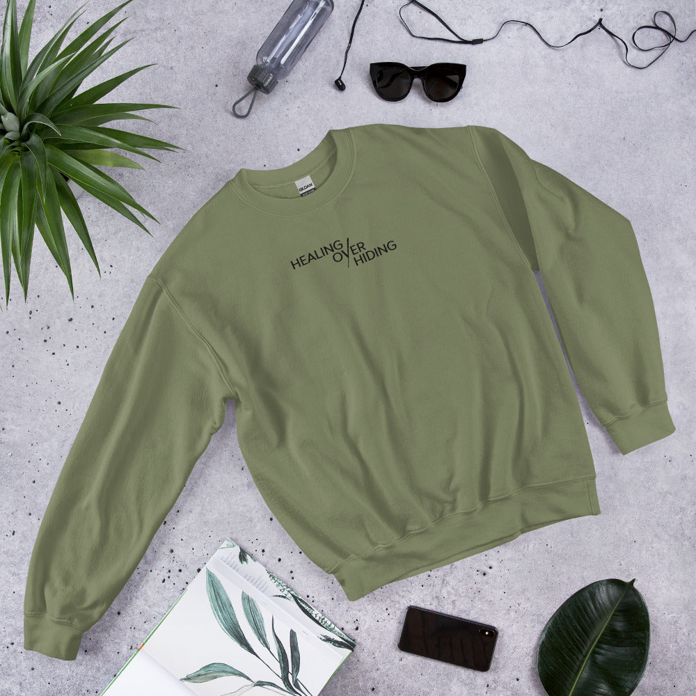 Healing over Hiding Unisex Sweatshirt | Mental Health Minimal Apparel