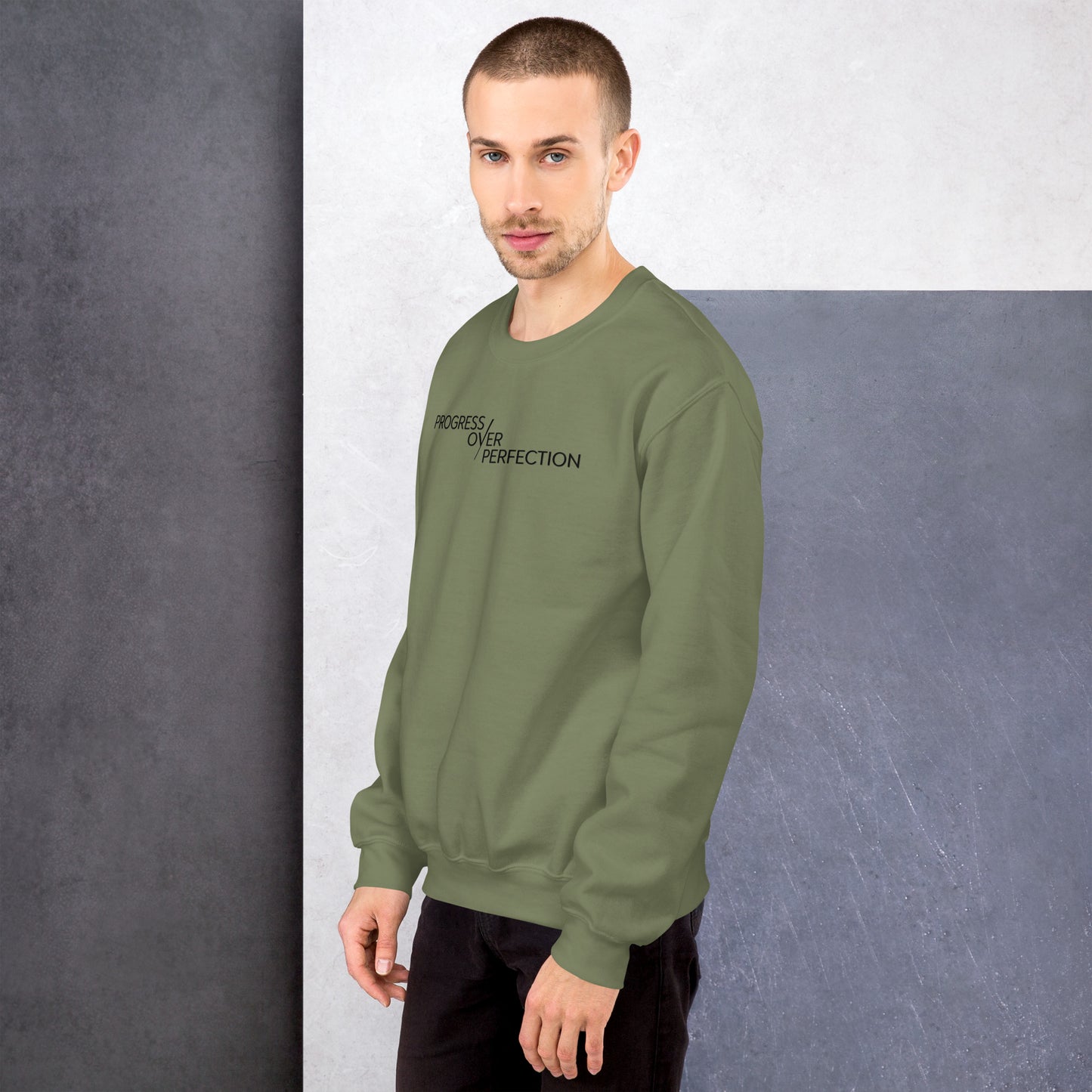 Progress over Perfection Unisex Sweatshirt | Mental Health Minimal Apparel
