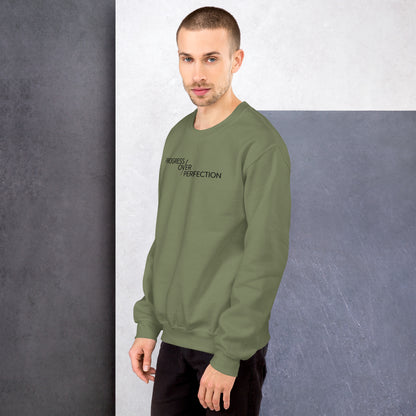 Progress over Perfection Unisex Sweatshirt | Mental Health Minimal Apparel