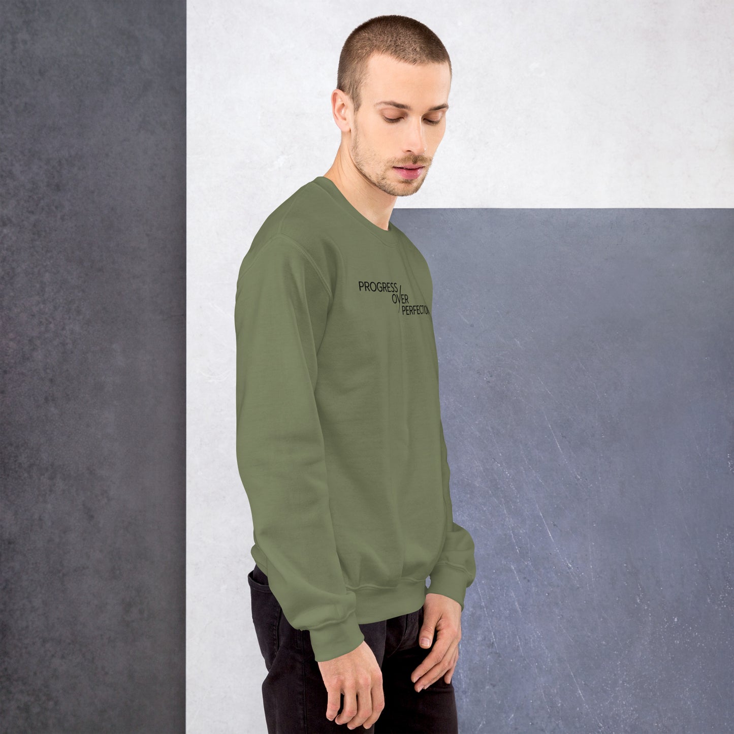 Progress over Perfection Unisex Sweatshirt | Mental Health Minimal Apparel