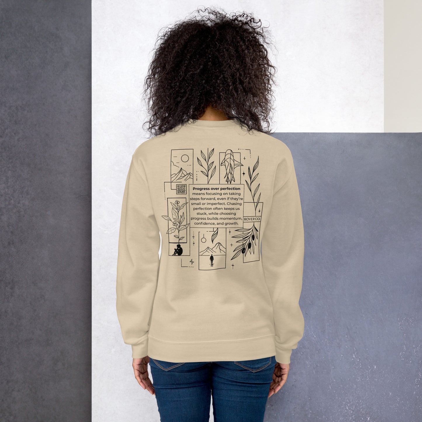 Progress over Perfection Unisex Sweatshirt | Mental Health Minimal Apparel