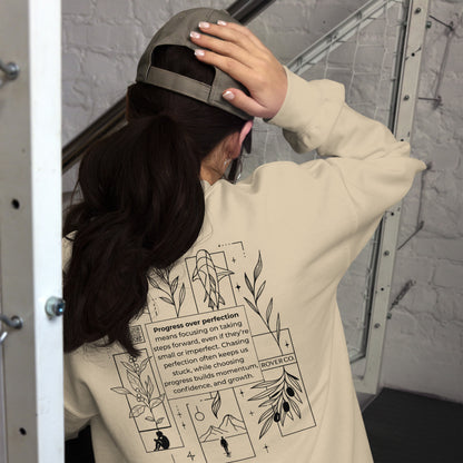 Progress over Perfection Unisex Sweatshirt | Mental Health Minimal Apparel