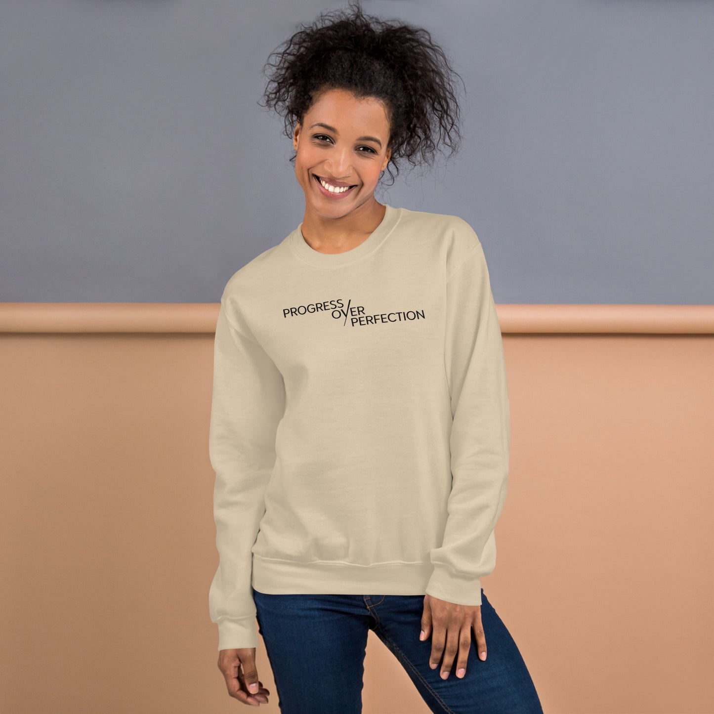 Progress over Perfection Unisex Sweatshirt | Mental Health Minimal Apparel