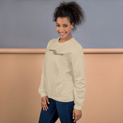 Progress over Perfection Unisex Sweatshirt | Mental Health Minimal Apparel