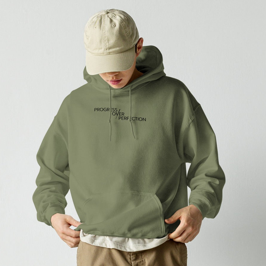 Progress over Perfection Unisex Hoodie | Mental Health Minimal Apparel