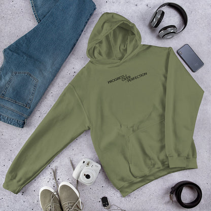 Progress over Perfection Unisex Hoodie | Mental Health Minimal Apparel