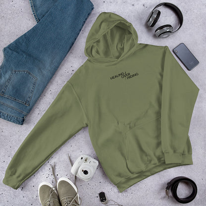 Healing over Hiding Unisex Hoodie | Mental Health Minimal Apparel