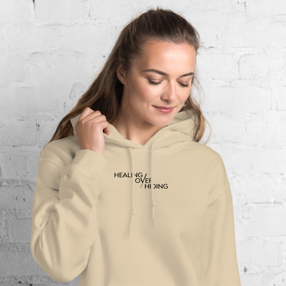 Healing over Hiding Unisex Hoodie | Mental Health Minimal Apparel