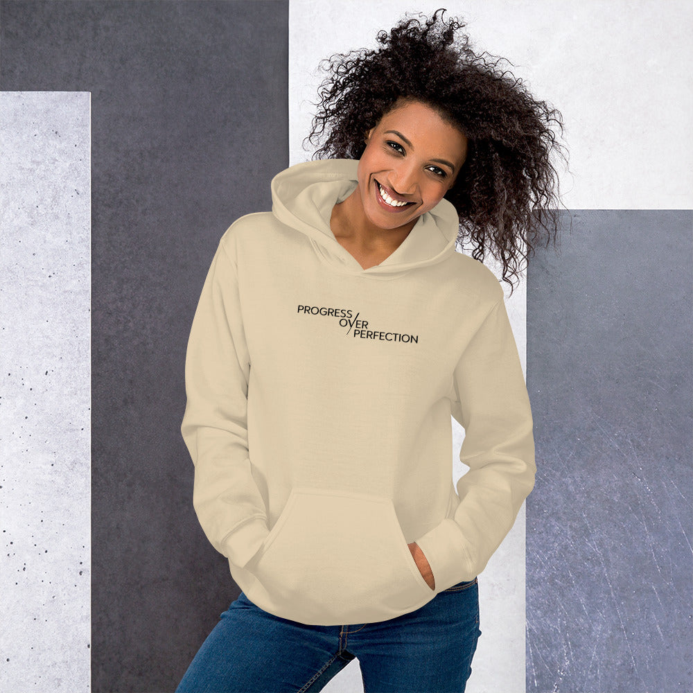 Progress over Perfection Unisex Hoodie | Mental Health Minimal Apparel